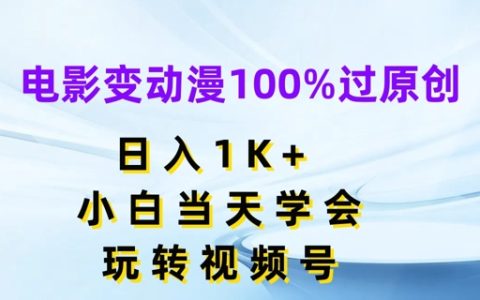 小白必看：视频号原创动漫化攻略，日赚1000+，快速上手实现收益最大化【独家揭秘】