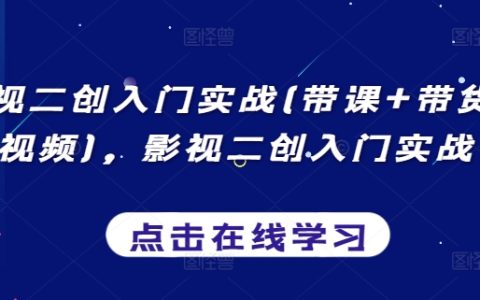 影视二次创作新手实操课程：带课程+商品销售+中视频策略，全方位教学指导