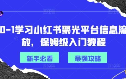 零基础玩转小红书聚光平台信息流投放:详尽保姆级教程,助你快速上手与成长