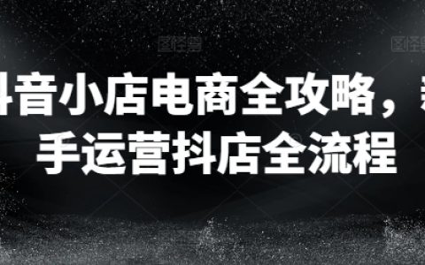 抖音小店电商实战指南:新手从零到精通的运营全攻略
