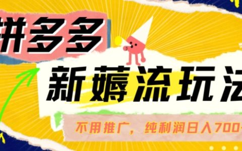 拼多多潮流赚法曝光:零成本自然流量运营,单笔利润超50,日收入突破700【独家解析】