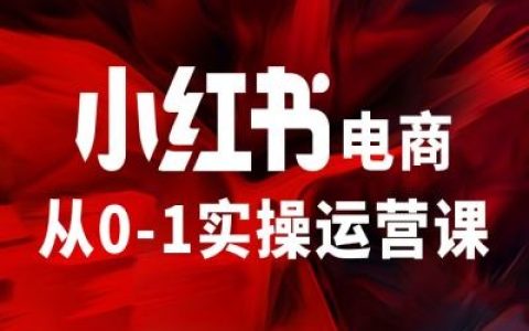 小红书电商从0-1实操运营课，一站式实现电商运营突破