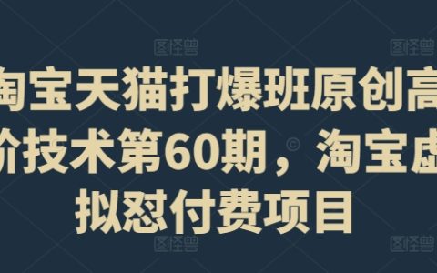 天猫爆款打造攻略:第60期淘宝虚拟商品高级运营课程,付费项目实战教程