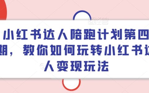 小红书达人成长营第四季：解锁小红书达人变现攻略，手把手教你玩赚小红书