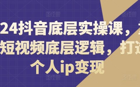 2024全新抖音实战教程:重构短视频核心法则,助力打造个人IP实现盈利
