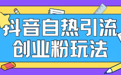抖音精准引流实战：自热式创业粉增长法，每日新增200+粉丝，提升用户转化率