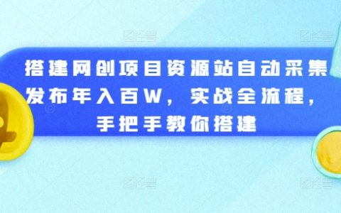 【揭秘】年入百万网创资源站搭建攻略：全自动采集发布，实战教程，新手必看全流程！