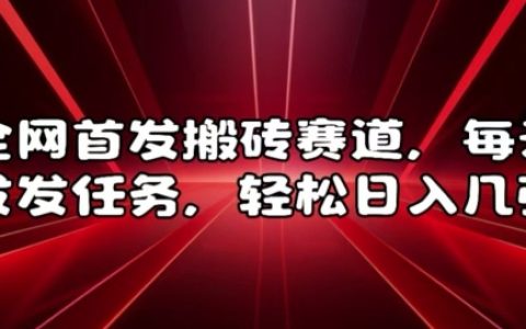 全网独家搬砖任务赛道，每日轻松发布任务赚取收入【揭秘高效方法】