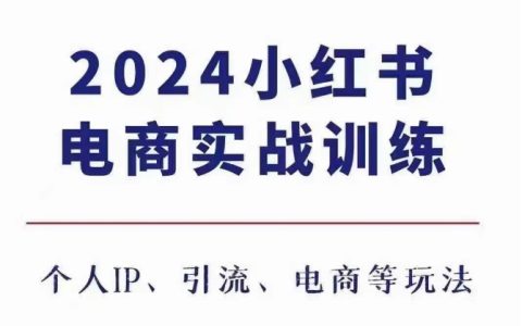 2024年小红书电商3.0实战培训，涵盖个人IP打造、流量引流及电商平台运营策略