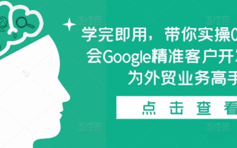 从零开始实操教学：掌握Google精准客户开发技巧，快速成为外贸业务高手