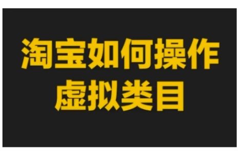 淘宝虚拟商品类目操作指南：虚拟类目玩法实操教程与技巧分享