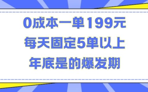 必备商品0投入，每单赚199，日销5+件，年终旺季揭秘赚钱秘诀