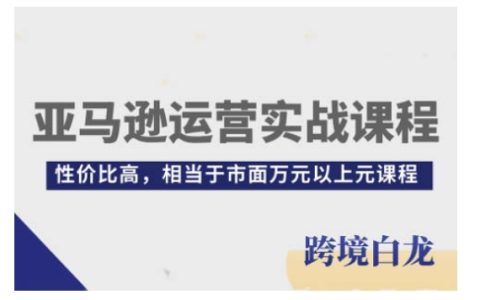 亚马逊运营实战培训（从入门到精通）：高性价比课程，涵盖全套运营技巧