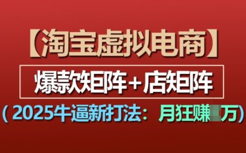 2025年淘宝虚拟电商新策略:打造爆款矩阵与店铺矩阵,实现月入过万目标