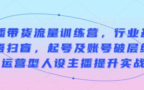 提升直播带货技能：全面解析流量训练营与账号运营实战课程