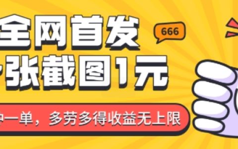 全网独家推出,截图服务每张1元,每分钟更新,多劳多得,收益无限