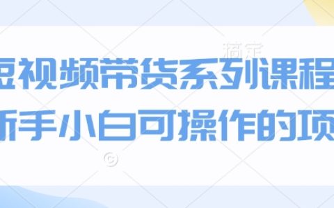 新手小白也能上手的短视频带货实战课程，轻松掌握赚钱技巧