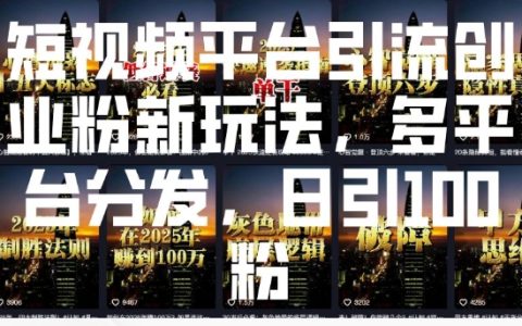 掌握短视频引流技巧:多平台操作日增100创业粉丝策略