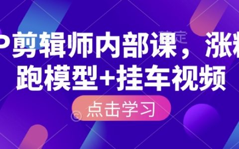 IP剪辑师内部培训课程：涨粉技巧+视频挂车模型实战教程