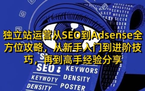 独立站运营全程指南：从SEO优化到Adsense广告实战，涵盖新手入门至高手经验分享