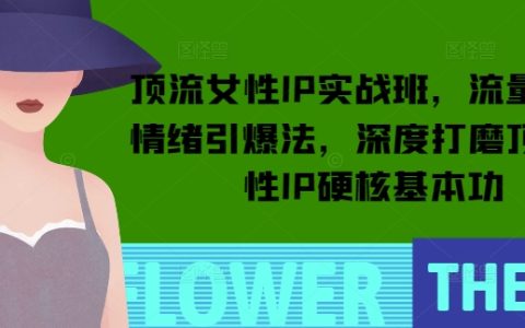 顶级女性IP打造实战班，亿级流量引爆技巧，深入提升顶流女性IP核心能力