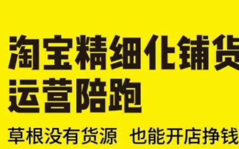 草根也能轻松开店：淘宝精细化运营陪跑方案（2025年最新版），无需货源照样盈利