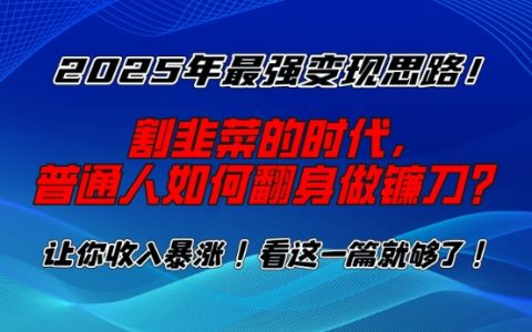 2025年最强赚钱策略,普通人如何逆袭成为财富收割者?【深度解析】