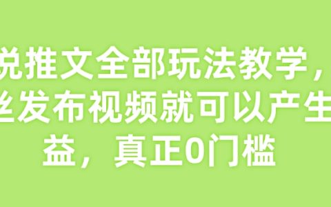 0粉丝也能赚钱!全面解析小说推文玩法教学,手把手教你从零开始发布视频实现收益