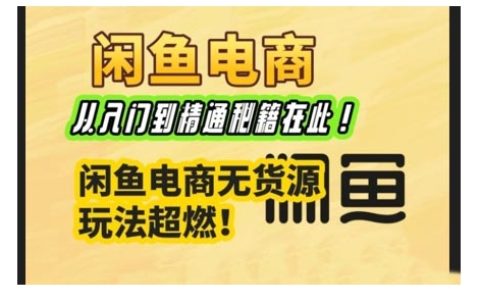 闲鱼电商无货源玩法：轻松实现从入门到盈利的实战技巧