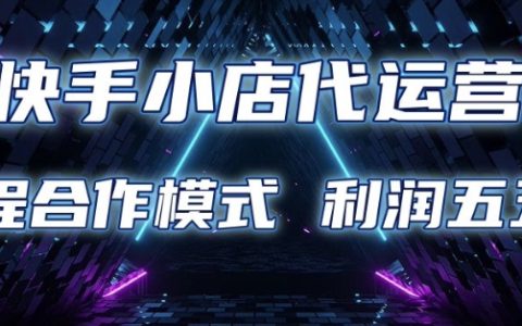 快手小店代运营托管计划：限时合作模式，利润五五分成揭秘
