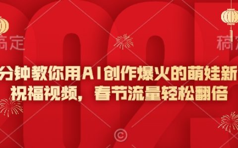 5分钟教会你利用AI制作火爆萌娃新年祝福视频,春节涨粉利器轻松实现流量翻倍