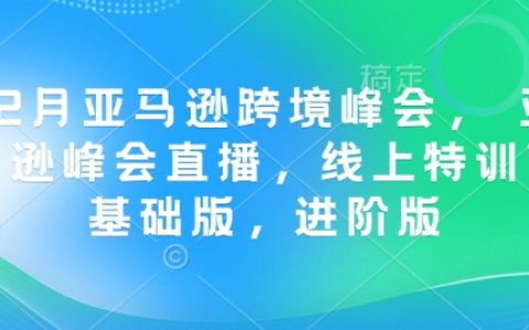 12月跨境电商盛会：参与亚马逊跨境峰会直播，解锁线上特训营基础版与进阶版秘籍