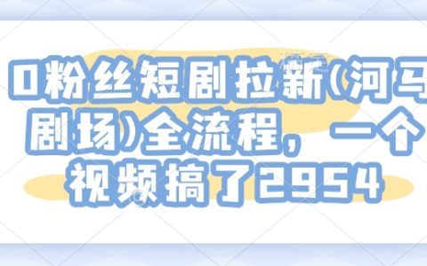 0粉丝短剧拉新攻略：河马剧场全流程解析，一个视频吸粉2954