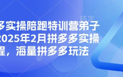 2025年拼多多运营实战培训课程，拼多多玩法大全，拼多多实操陪跑特训营弟子班，助力电商新人快速上手平台技巧