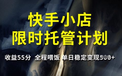快手小店托管服务,收益分成55%,全程喂饭,单日稳定变现5张【揭秘】
