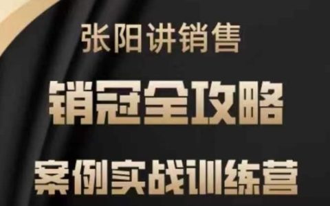 张阳销售实战特训营：案例分析与实战训练，全方位打造顶尖销冠策略