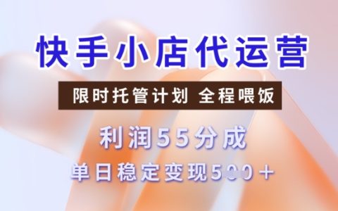 快手小店代运营业务3.0版全新升级：55分成模式保障每日稳定接单5单【独家揭秘】