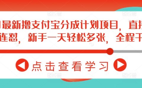2月更新支付宝分成计划攻略，新手轻松上手日赚多单，详细教程全程分享