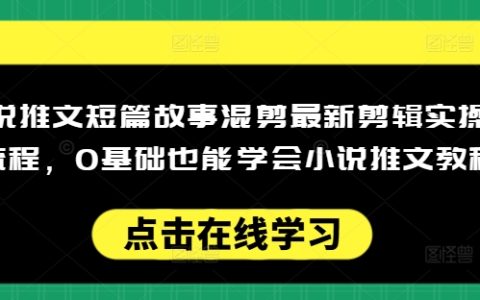 新手零基础小说推文教程，全流程实操教学助你日入多单，混剪故事编辑技巧全解析