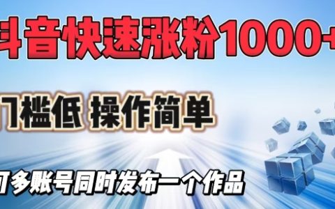 抖音轻松涨粉教程：快速获取1000+粉丝，多号同步操作无压力