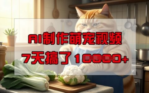 利用AI轻松制作萌宠视频,操作简单零门槛,手机就能搞定,7天赚取万元指南