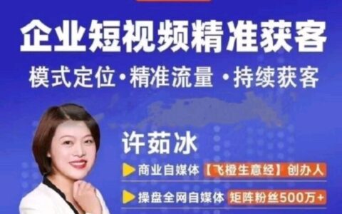 飞橙许茹冰企业短视频从入门到爆单