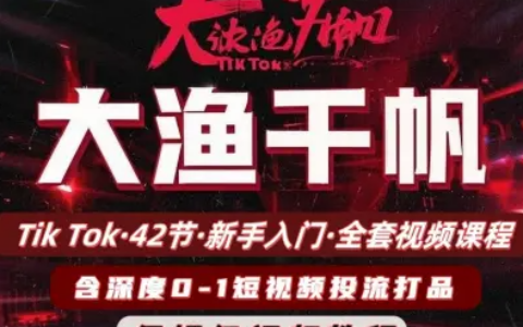 2025大鱼千帆（全套）42节TikTok视频课，东南亚市场掘金与店铺运营全攻略