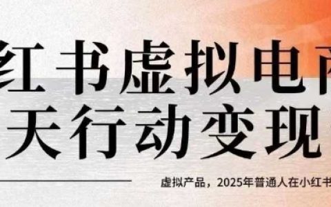 小红书虚拟电商14天变现训练营,虚拟产品,2025年普通人在小红书最后的搞钱机会(更新)