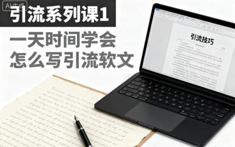 引流系列课1，一天时间学会怎么写引流软文