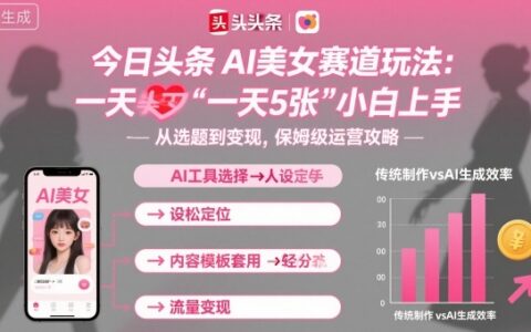 今日头条AI美女赛道玩法，一天轻松5张，小白轻松上手