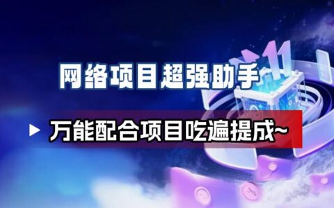 网络项目万能辅助工具_万能配合拉新项目吃遍提成