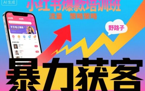 小红书爆款培训班，小红书获客野路子流量打法，暴力持续获客