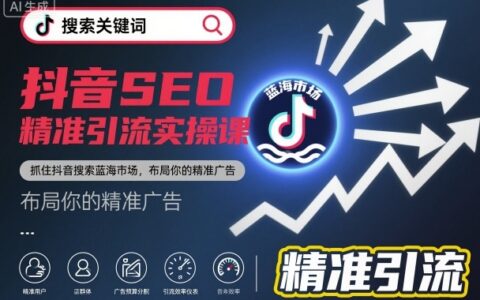 抖音SEO精准引流实操课，抓住抖音搜索蓝海市场，布局你的精准广告