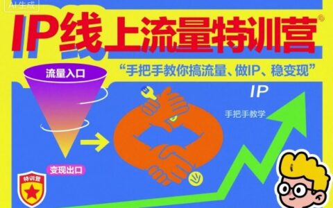 IP线上流量特训营，手把手教你搞流量、做IP、稳变现